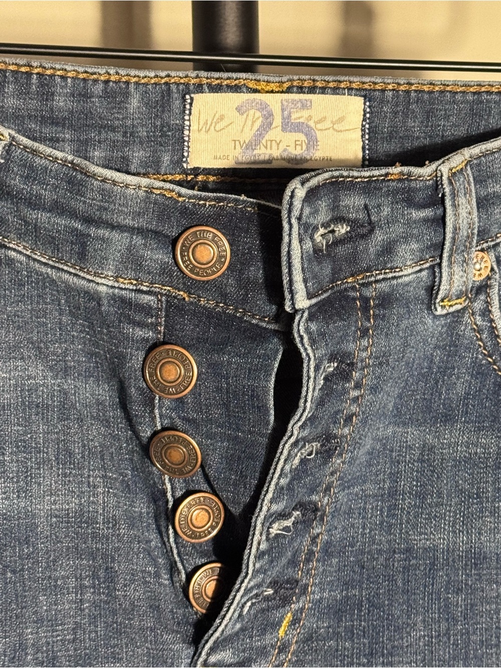 We The Free Bell Bottom Jeans High Rise  Retro Vintage Y2K Sz 25 - Picture 7 of 11